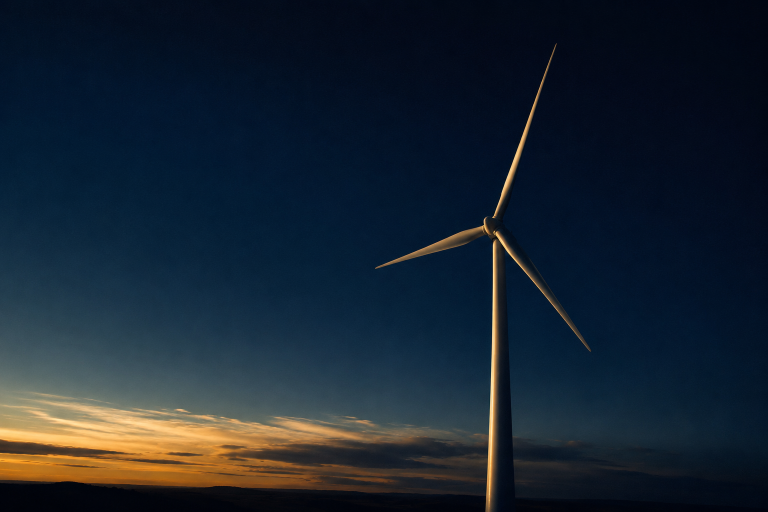 Wind turbines at sunset