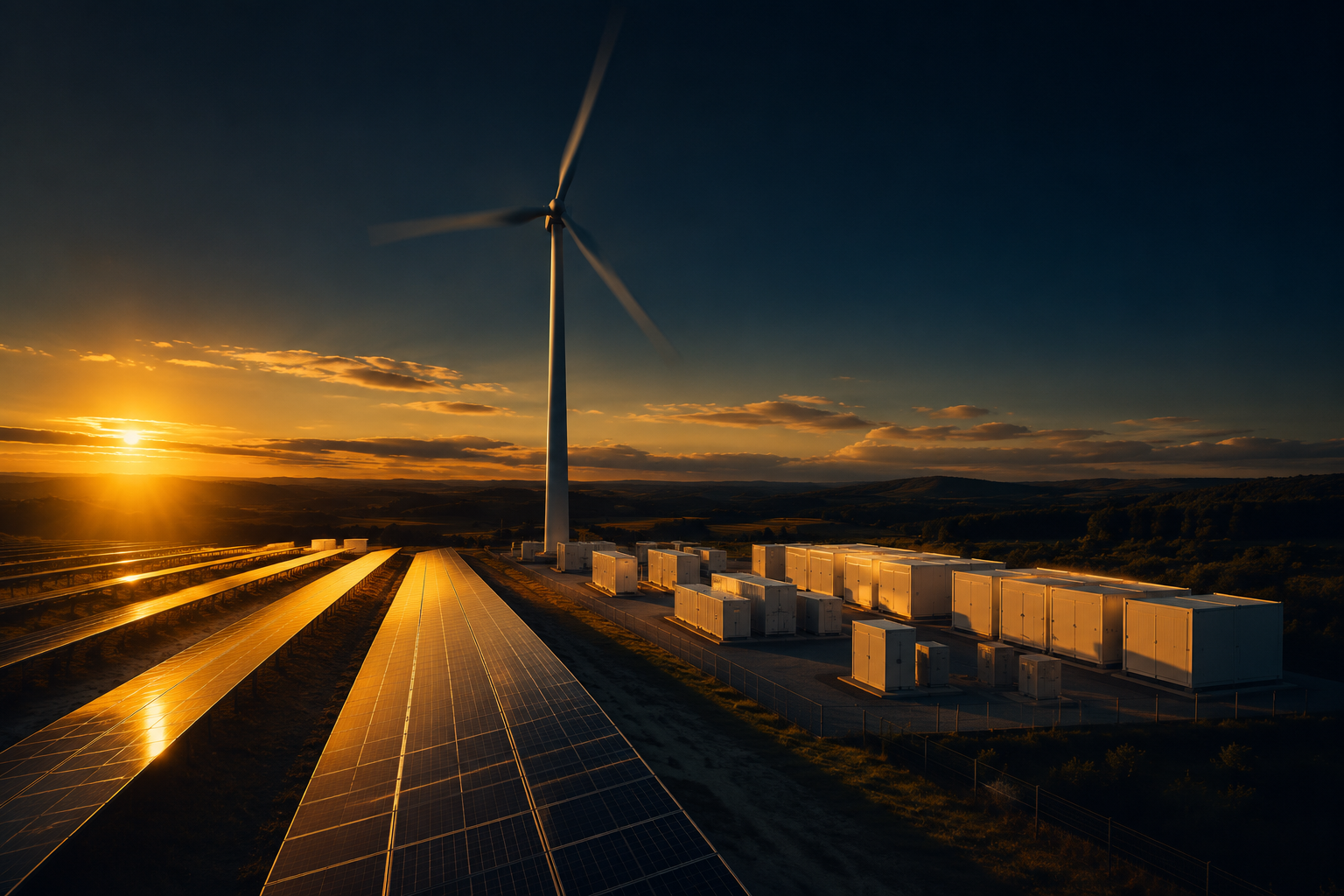 Wind turbines in operation